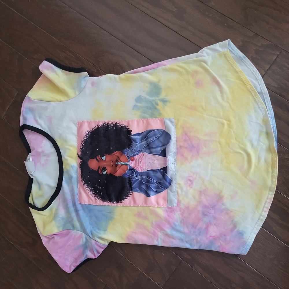 Tie dye shirt sleeve shirt